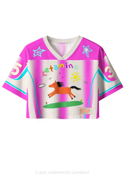 Custom Orange Pony Y2K Crop Sport Jersey Shirts Cherrykitten