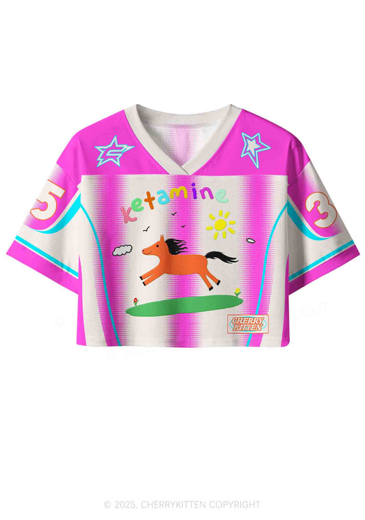Custom Orange Pony Y2K Crop Sport Jersey Shirts Cherrykitten