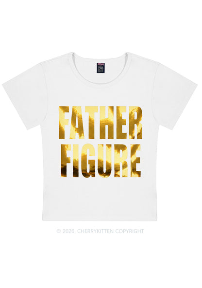 Father Figure Silver Foil Printed Y2K Baby Tee Cherrykitten