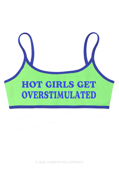 Hot Girls Get Overstimulated Y2K Super Crop Cami Cherrykitten