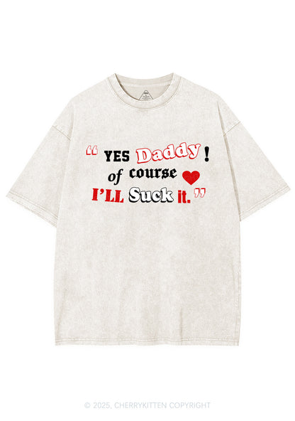 Daddy Suck It Y2K Shirts Washed Tee Cherrykitten