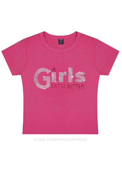 Rhinestone Girls Eat It Better Pride Y2K Baby Tee Cherrykitten