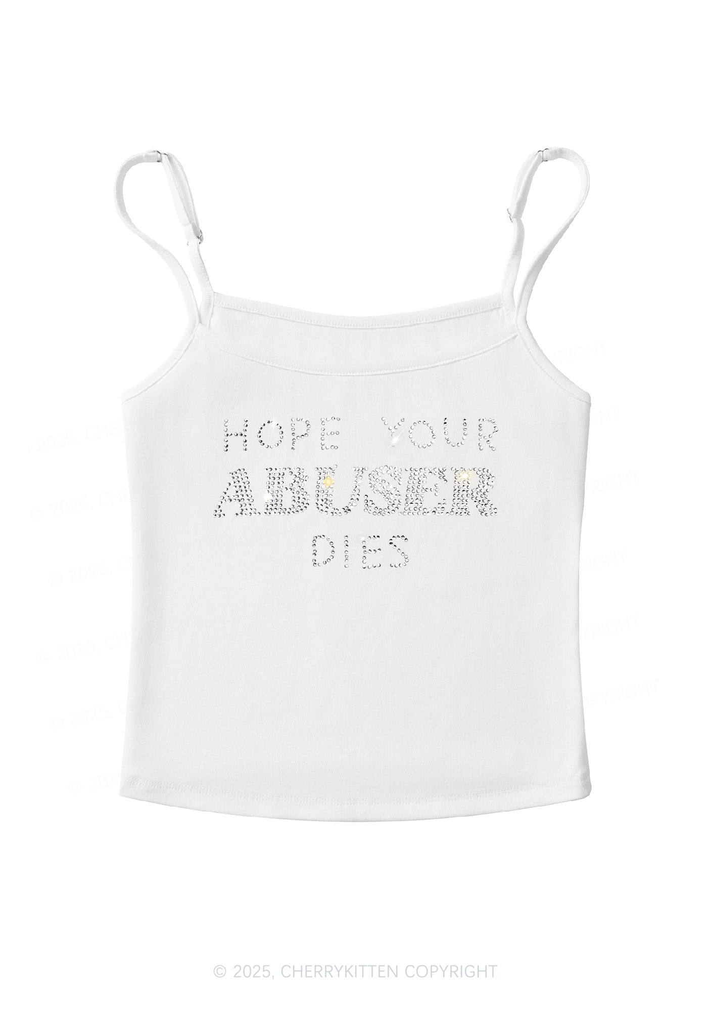 Rhinestone Abuser Dies Y2K Spaghetti Strap Cami Cherrykitten