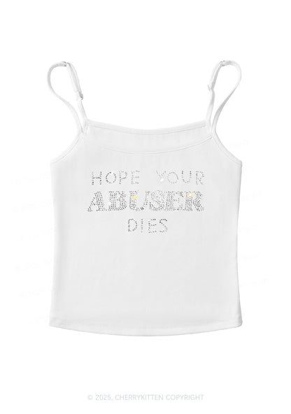 Rhinestone Abuser Dies Y2K Spaghetti Strap Cami Cherrykitten
