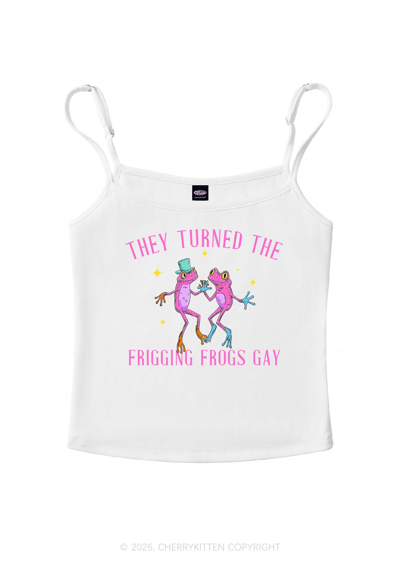 Frogs Gay Pride Y2K Spaghetti Strap Cami Cherrykitten
