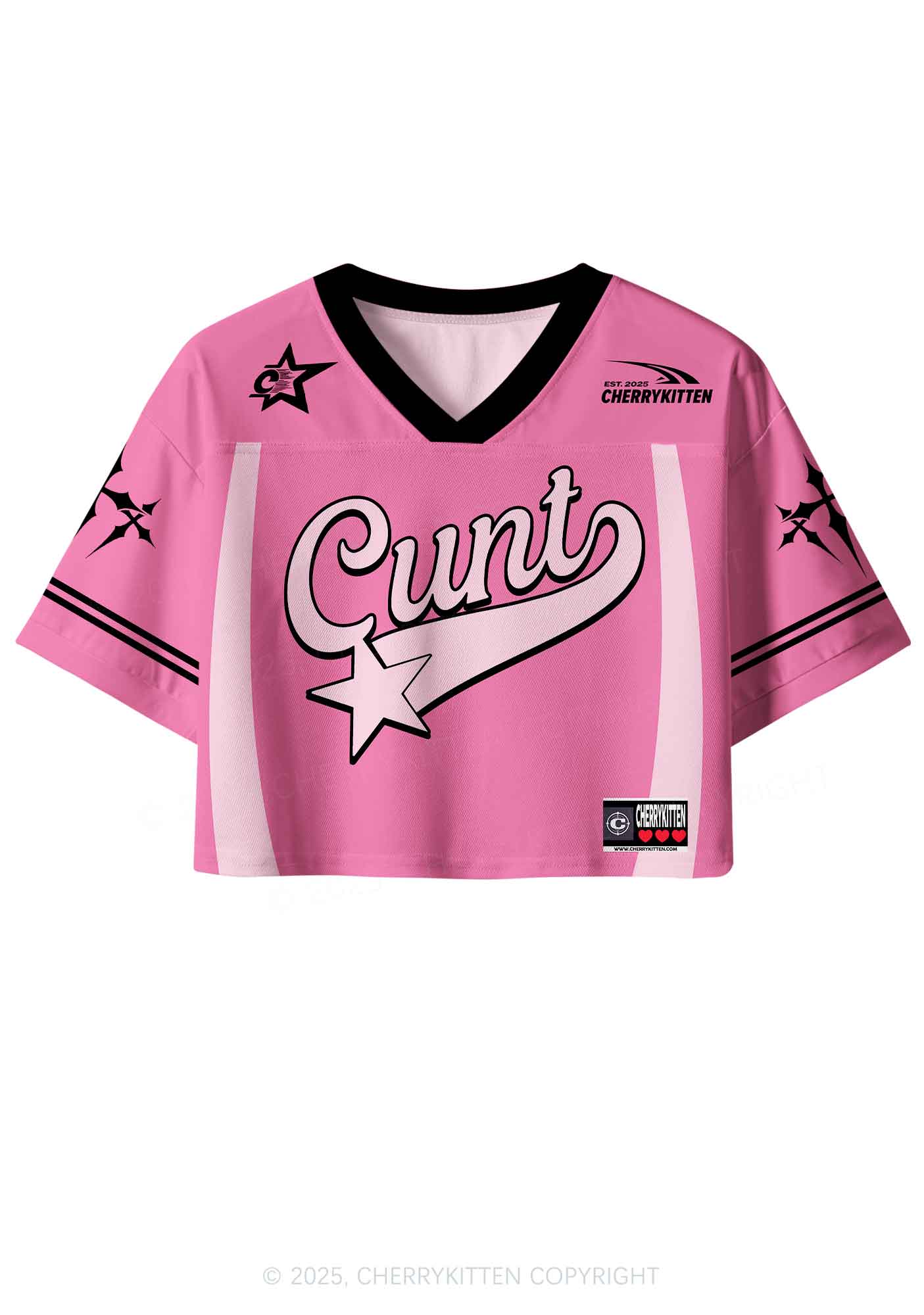 Custom Pink Cxxt Star Y2K Crop Sport Jersey Shirts Cherrykitten