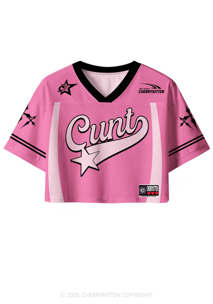 Custom Pink Cxxt Star Y2K Crop Sport Jersey Shirts Cherrykitten
