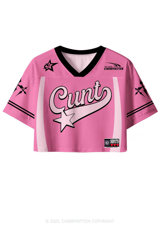 Custom Pink Cxxt Star Y2K Crop Sport Jersey Shirts Cherrykitten