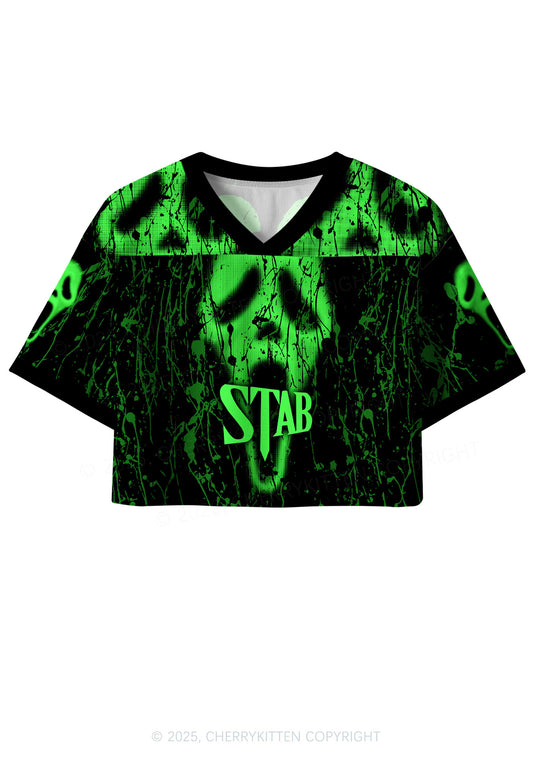 Custom Halloween Stab Ghost Y2K Crop Sport Jersey Shirts Cherrykitten