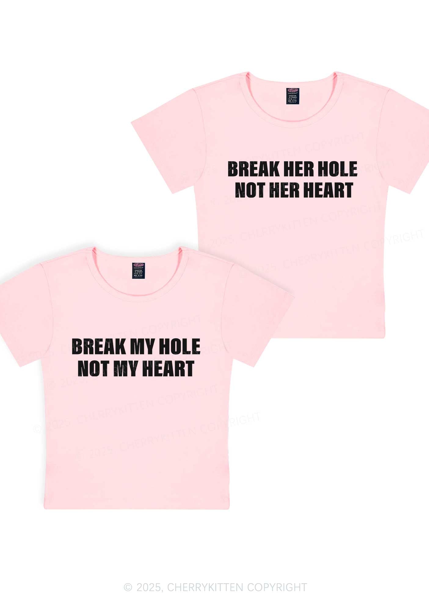 Break Hole Not Heart Y2K Valentine's Day Baby Tee Cherrykitten