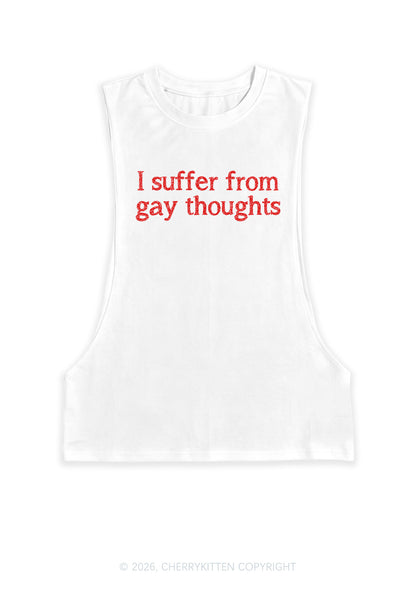 I Suffer From Gay Thoughts Pride Y2K Men Muscle Side Cutoff Tank Top Cherrykitten
