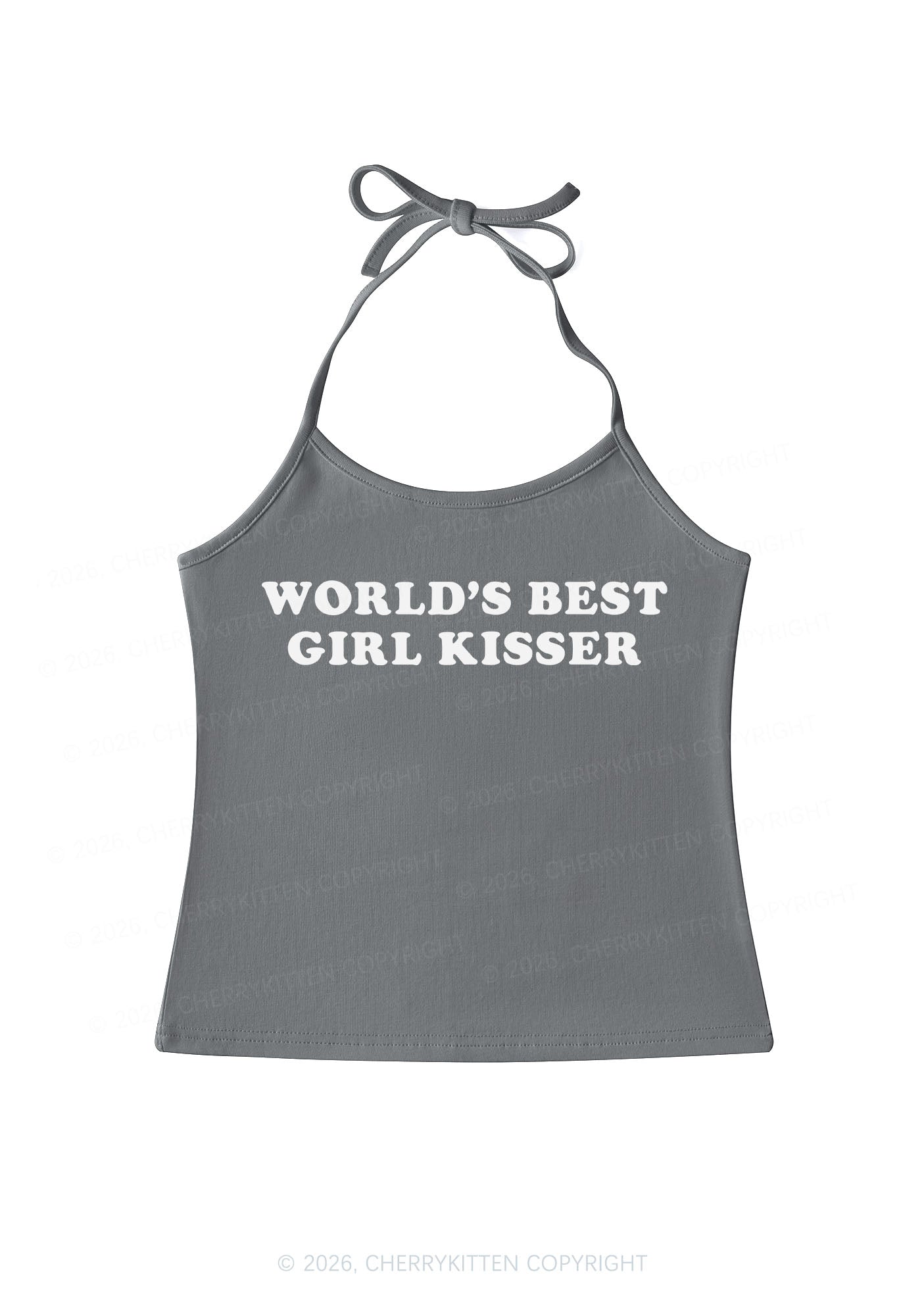 Worlds Best Girl Kisser Pride Y2K Halter Neck Cami Cherrykitten