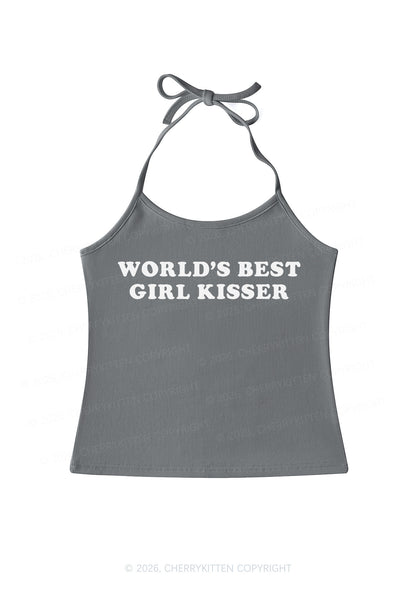 Worlds Best Girl Kisser Pride Y2K Halter Neck Cami Cherrykitten