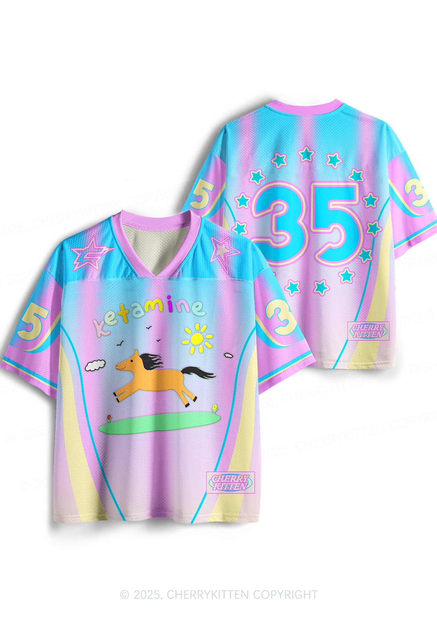 Custom Blue Pony Y2K Sport Jersey Shirts Cherrykitten