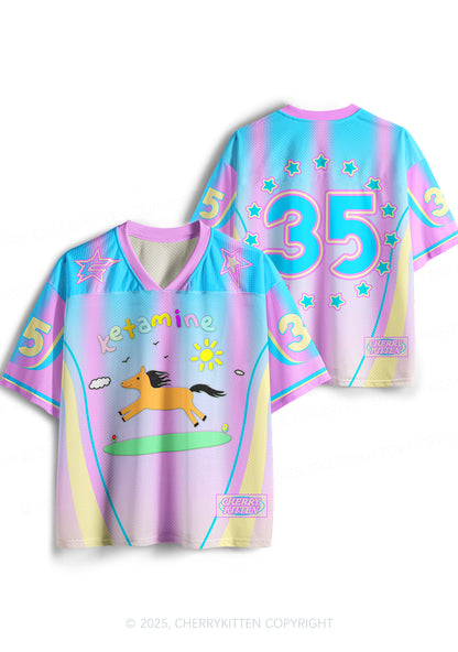 Custom Blue Pony Y2K Sport Jersey Shirts Cherrykitten