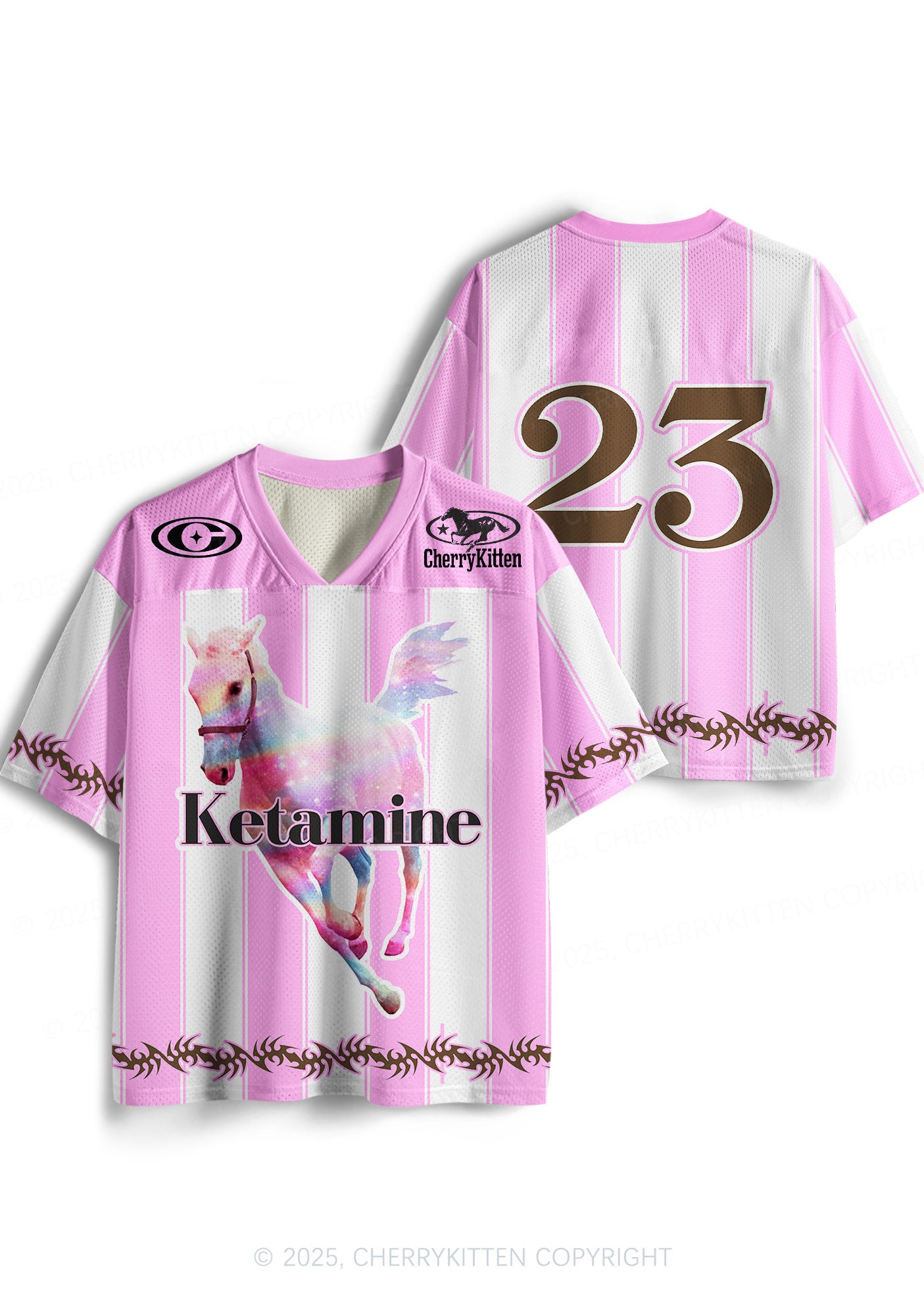 Custom Pink Horse Y2K Sport Jersey Shirts Cherrykitten