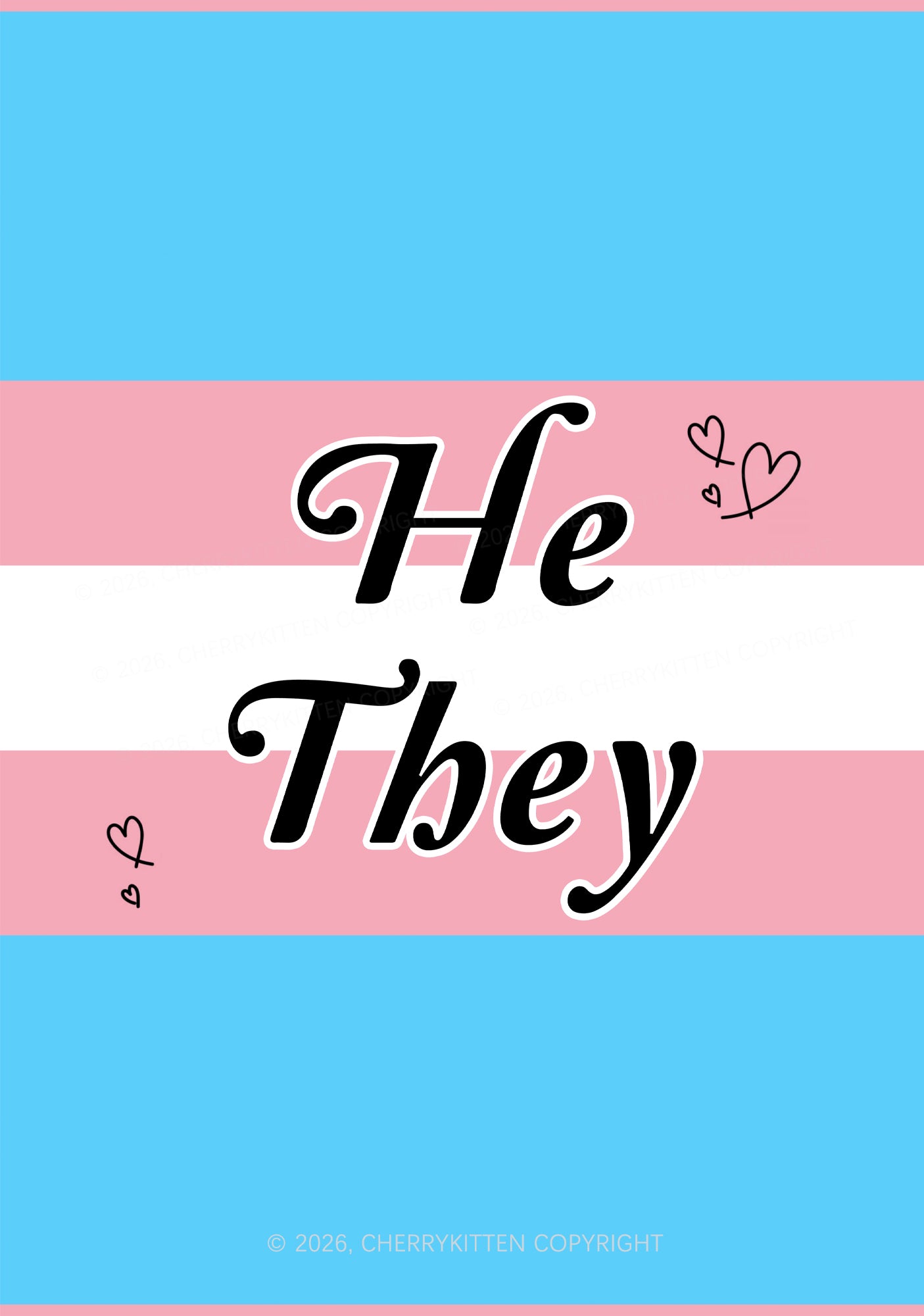 He They Pride 1Pc Y2K Pin Badge Cherrykitten