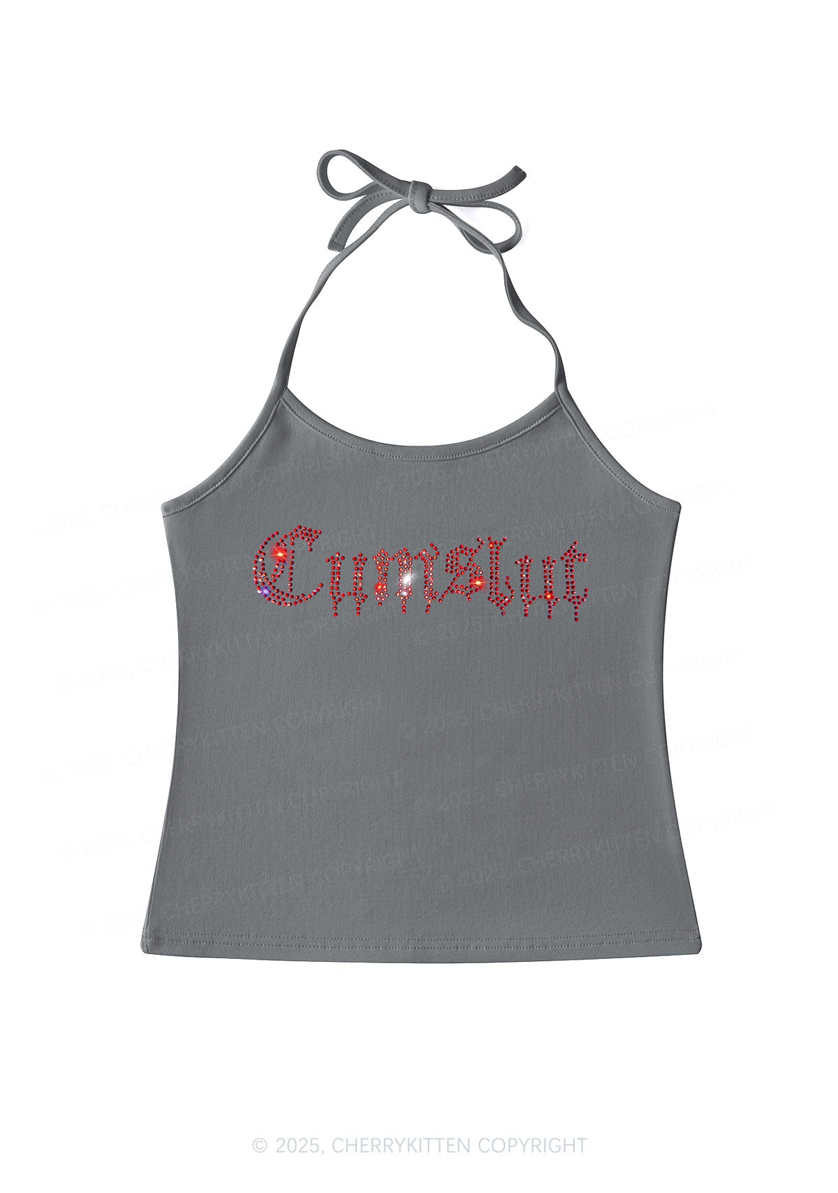Rhinestone Cxmslxt Y2K Halter Neck Cami Cherrykitten