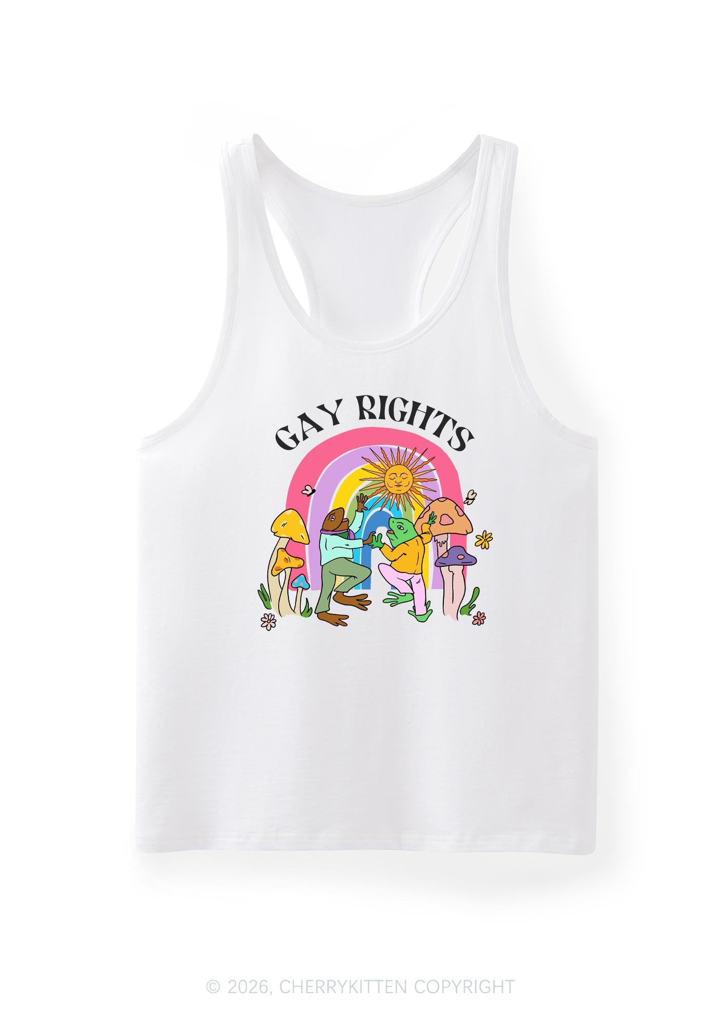 Gay Rights Pride Y2K Men Racerback Tank Top Cherrykitten