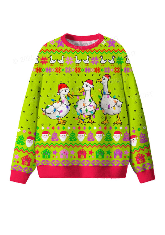 Santa Duck Y2K Christmas Knit Sweatshirt Cherrykitten