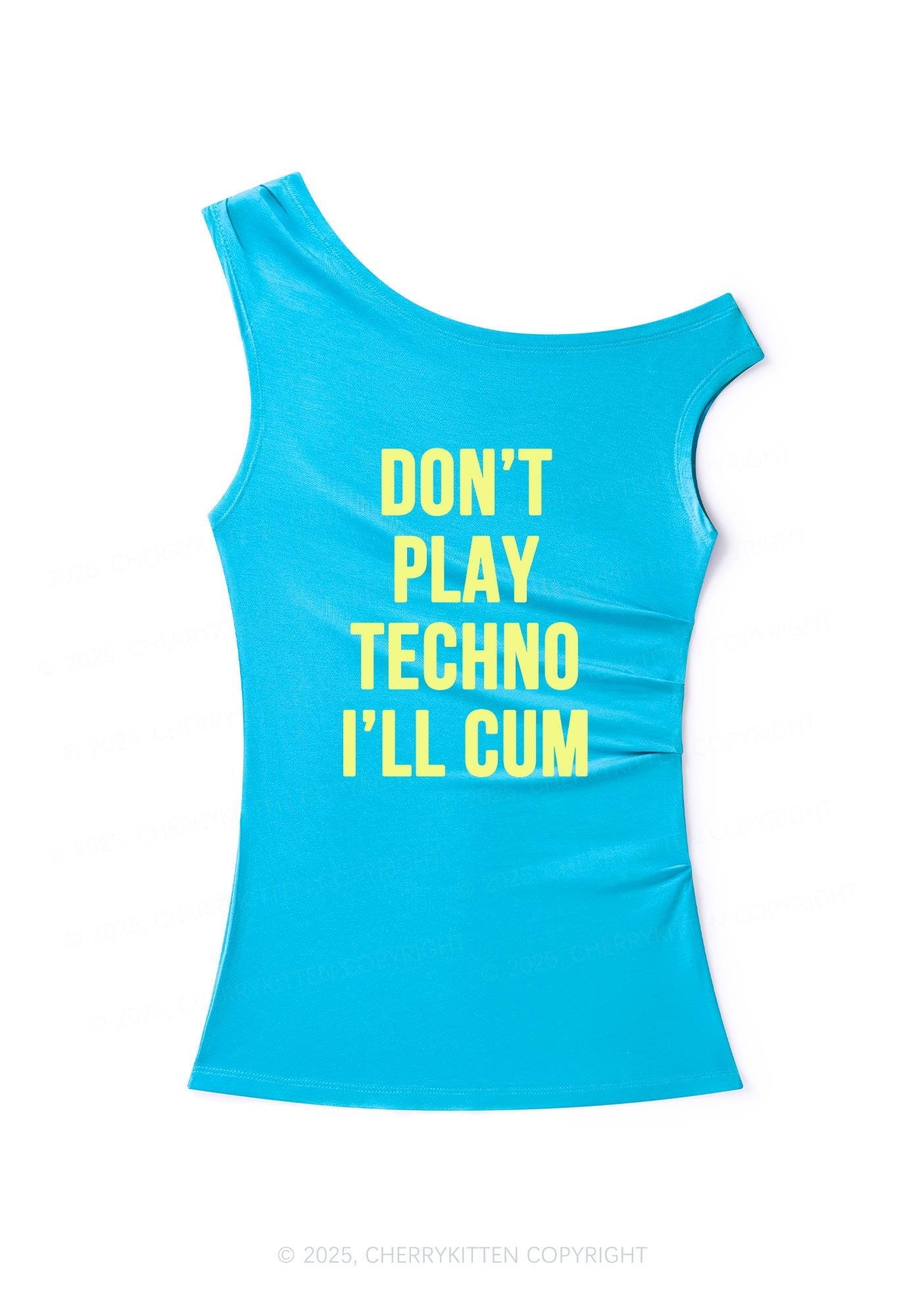 Dont Play Techno Y2K Off Shoulder Tank Top Cherrykitten