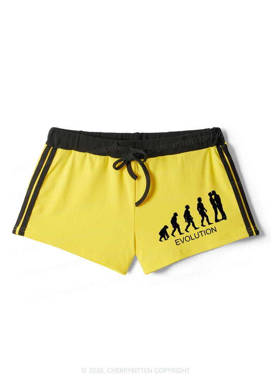 Gay Evolution Pride Y2K Drawstring Mini Shorts Cherrykitten