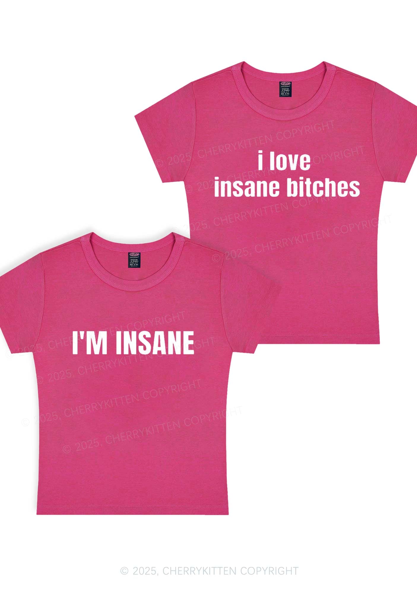 I Love Insane Y2K Valentine's Day Baby Tee Cherrykitten