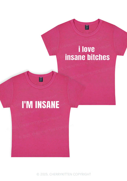 I Love Insane Y2K Valentine's Day Baby Tee Cherrykitten
