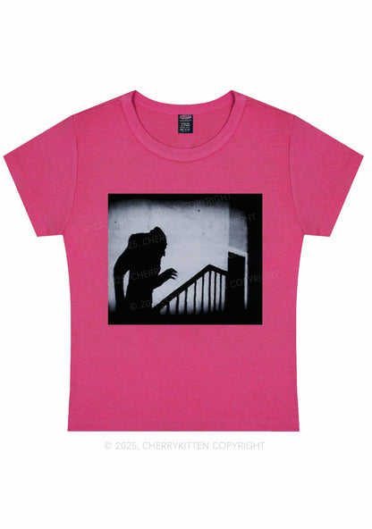 Halloween Stairs Intruder Y2K Baby Tee Cherrykitten