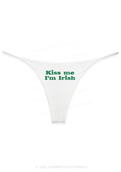 Glitter Kiss Me St Patricks Y2K Bikini String Thong Cherrykitten