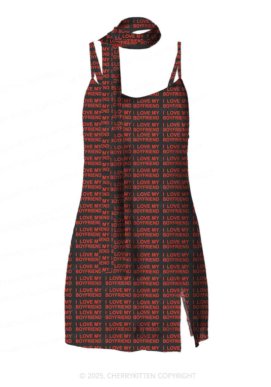 I Love My Boyfriend Y2K Mesh Slip Dress Cherrykitten