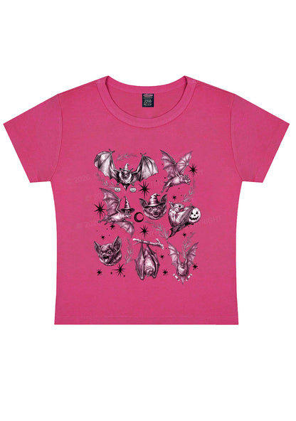 Halloween Bat Wizard Hat Y2K Baby Tee Cherrykitten