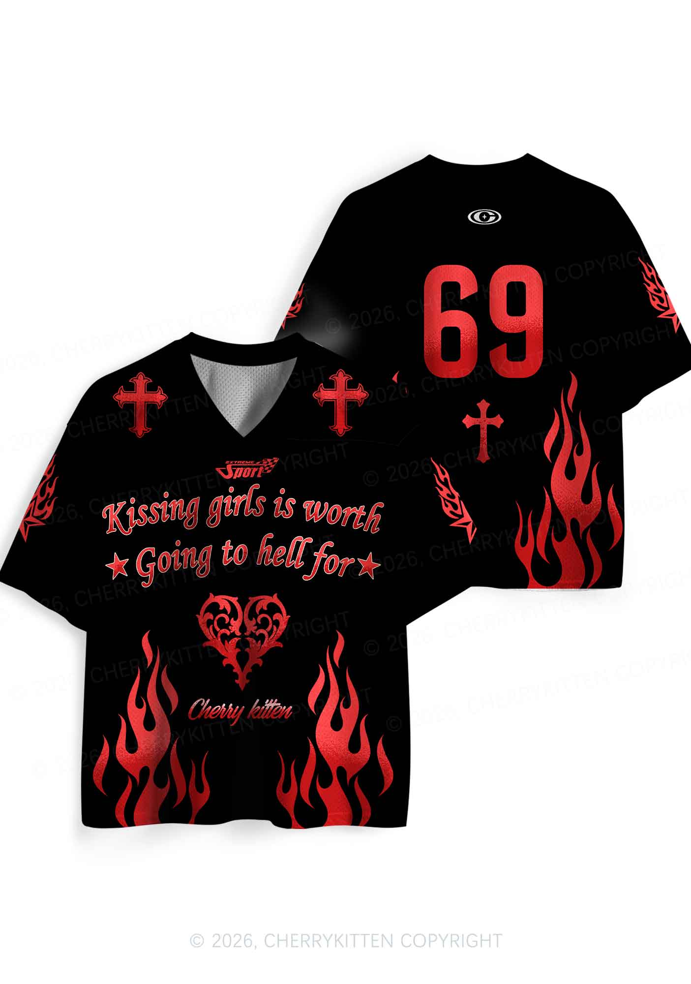 Kissing Girls Is Worth Pride Y2K Sport Jersey Shirts Cherrykitten