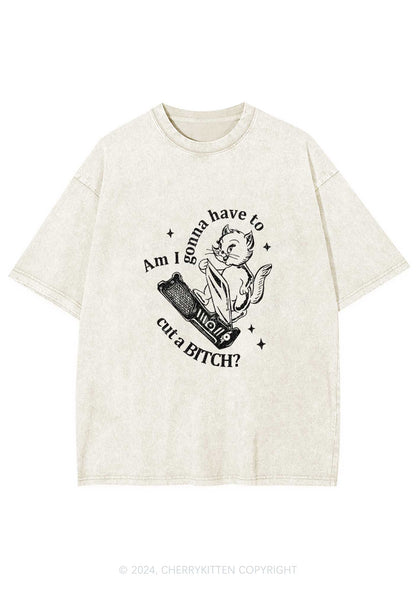 Cut A Bxxch Y2K Washed Tee Cherrykitten