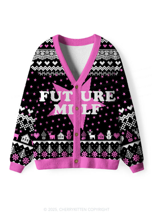 Future Mxxf Y2K Christmas Cardigan Knit Sweatshirt Cherrykitten