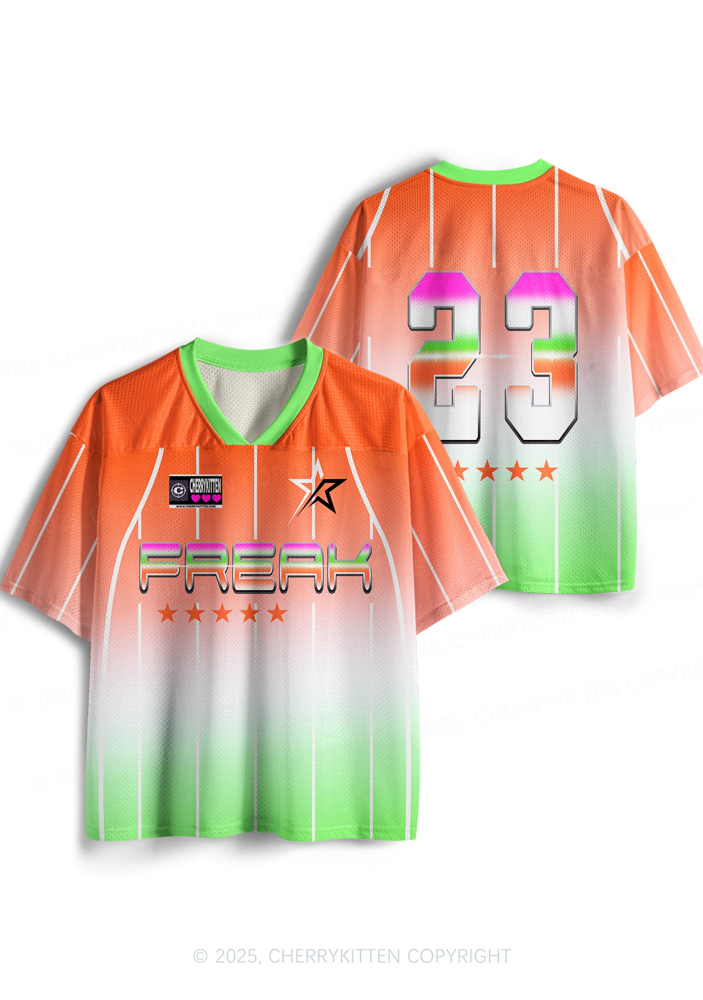 Custom Orange Freak Y2K Sport Jersey Shirts Cherrykitten