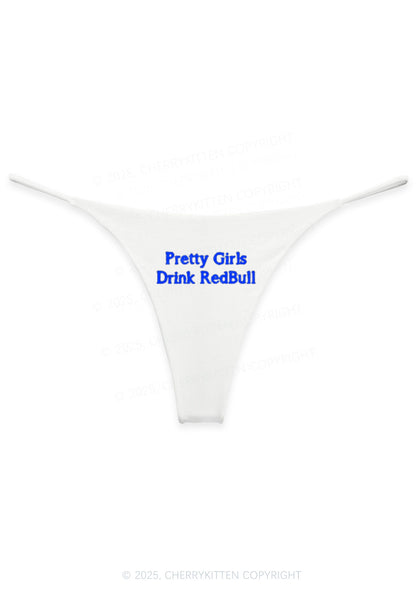 Pretty Girls Drink Red Y2K Bikini String Thong Cherrykitten