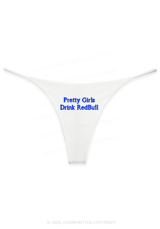 Pretty Girls Drink Red Y2K Bikini String Thong Cherrykitten