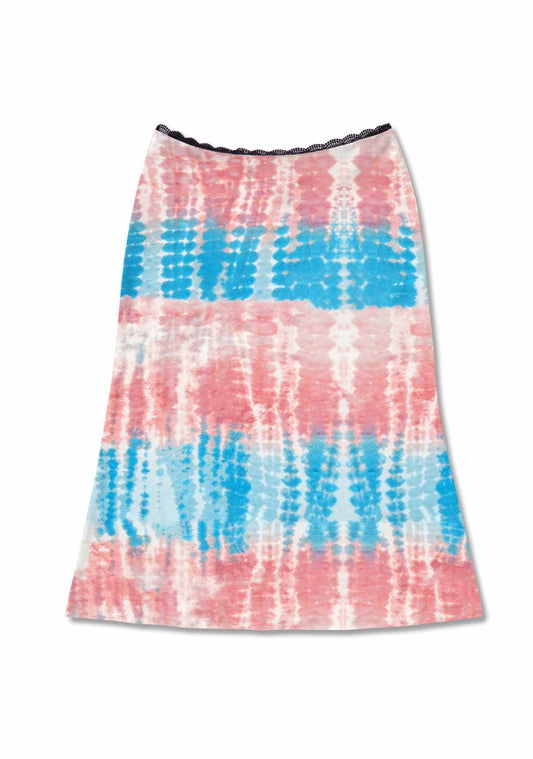 Tie Dye Trans Pride Y2K Print Midi Skirt Cherrykitten