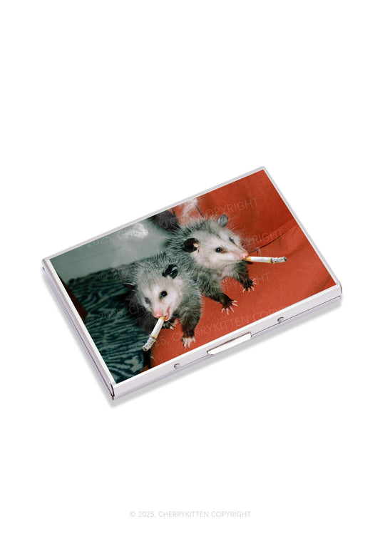 Smoking Badass Rats Y2K Mirror Cigarette Case Cherrykitten