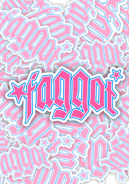 Pink Faggot Pride 1pc Y2K Sticker Cherrykitten