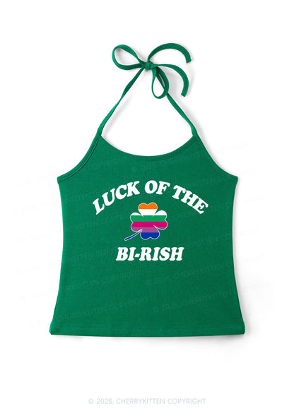 Luck Of The Bi Rish St Patricks Y2K Halter Neck Cami Cherrykitten
