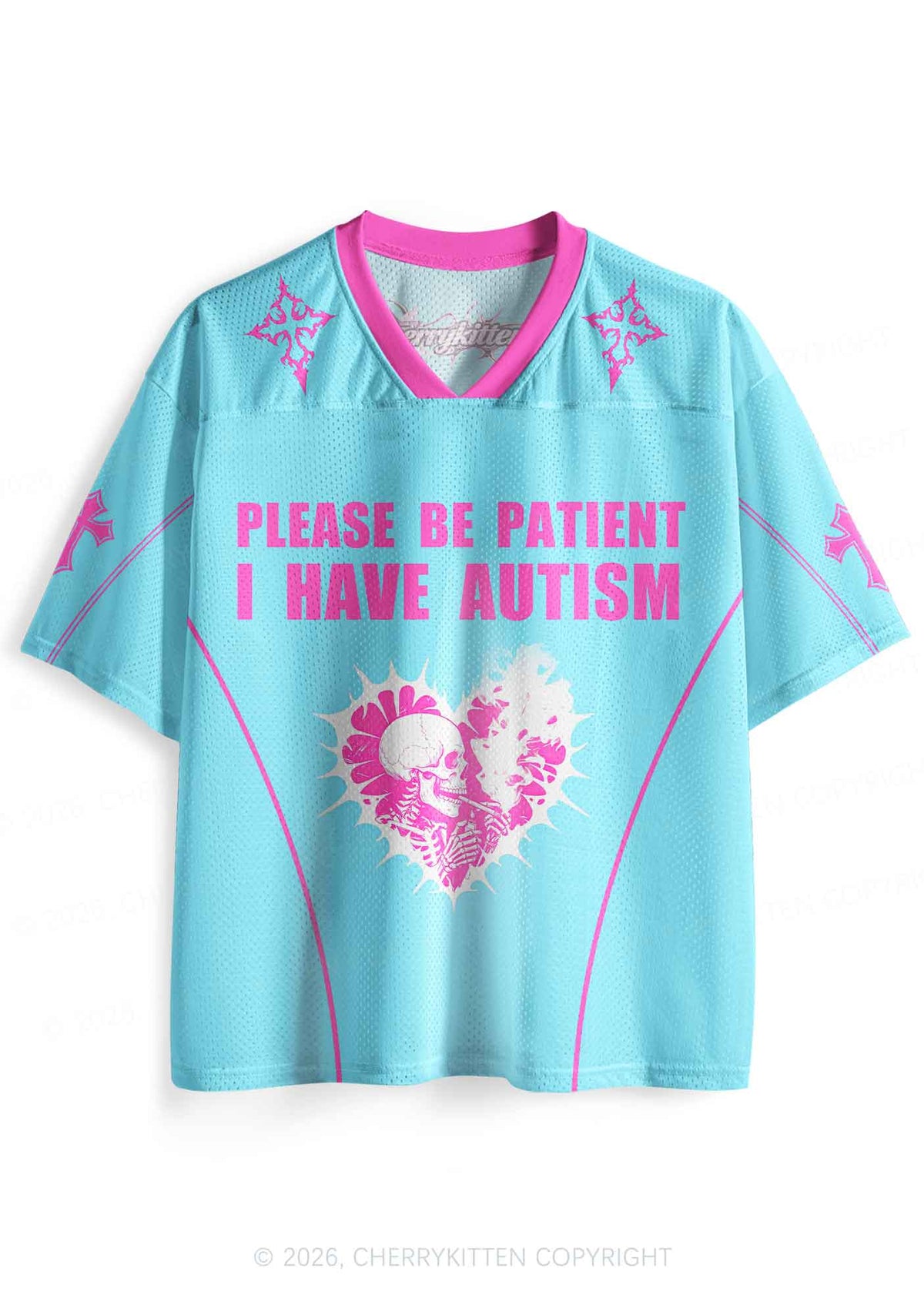 I Have Autism Skull Y2K Sport Jersey Shirts Cherrykitten