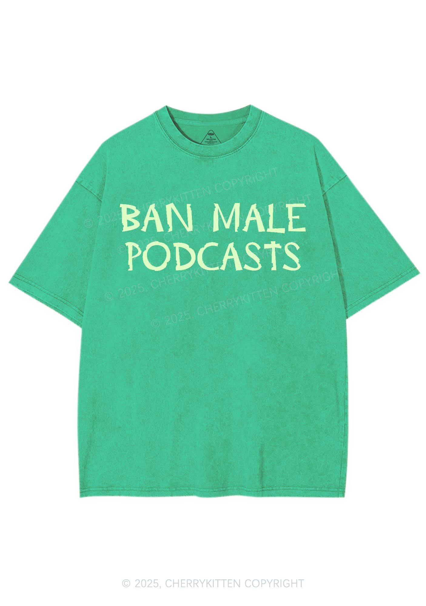 Ban Male Podcasts Y2K Shirts Washed Tee Cherrykitten