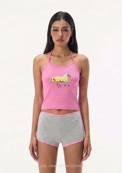 Cxxt Horse Y2K Halter Neck Cami Cherrykitten