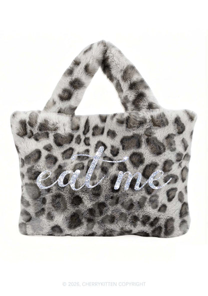 Glitter Eat Me Y2K Plush Leopard Handbag Cherrykitten