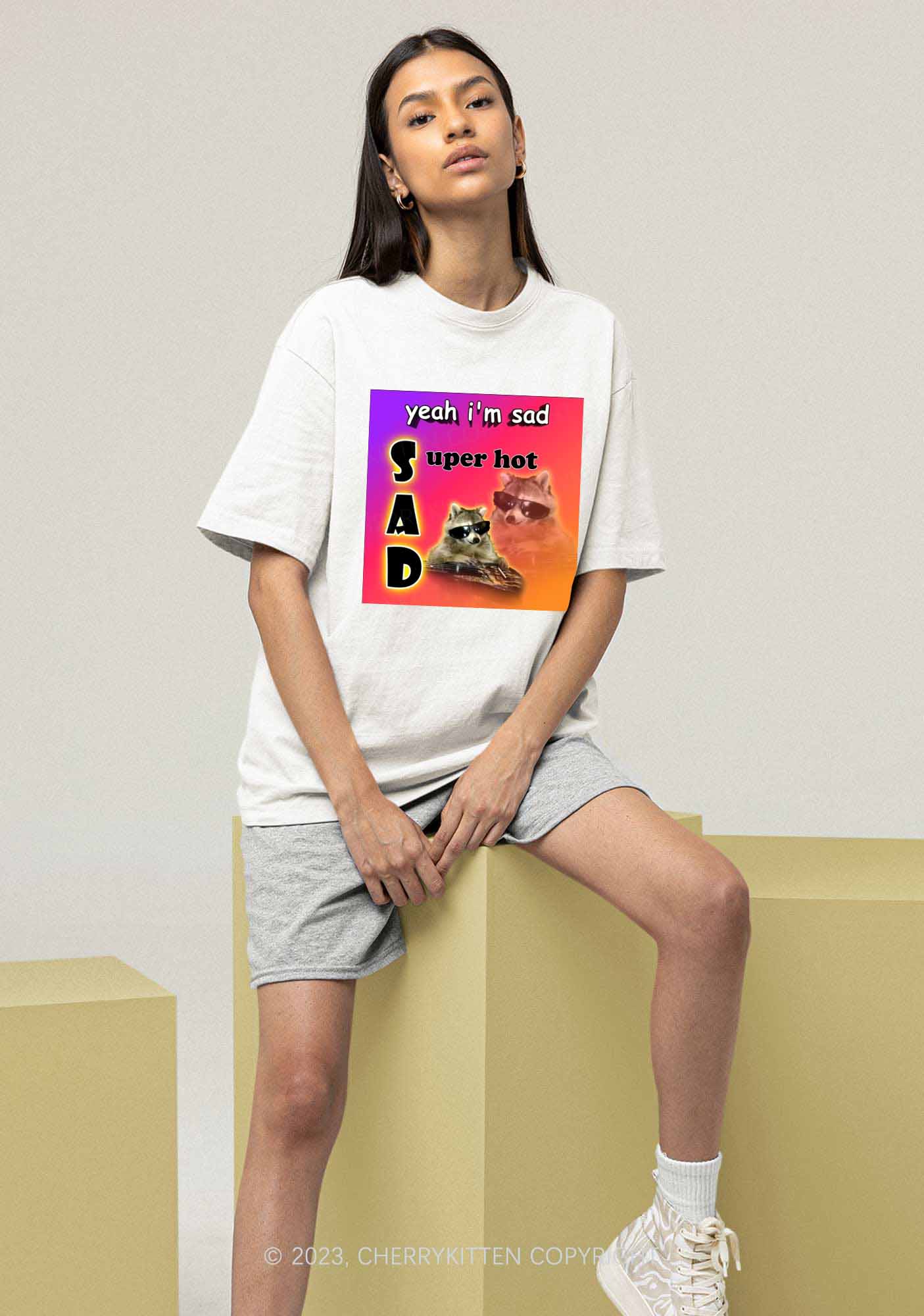 I'm Sad Y2K Chunky Shirt Cherrykitten