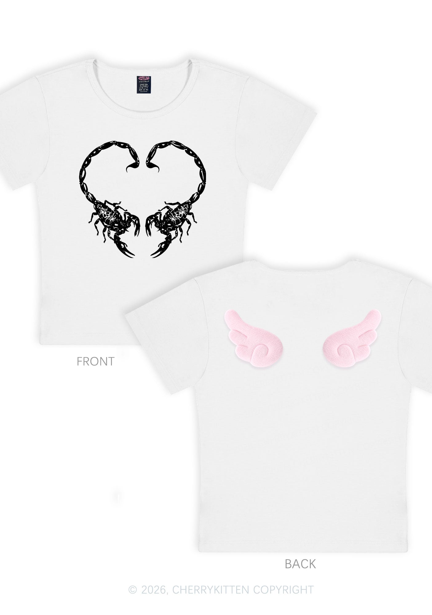 Skull Scorpion Heart Y2K Goth Angel Wings Baby Tee Cherrykitten