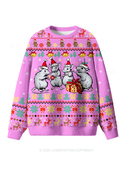 Four Rats Y2K Christmas Knit Sweatshirt Cherrykitten