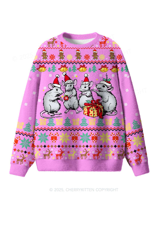 Four Rats Y2K Christmas Knit Sweatshirt Cherrykitten